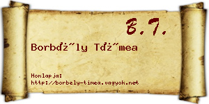 Borbély Tímea névjegykártya
